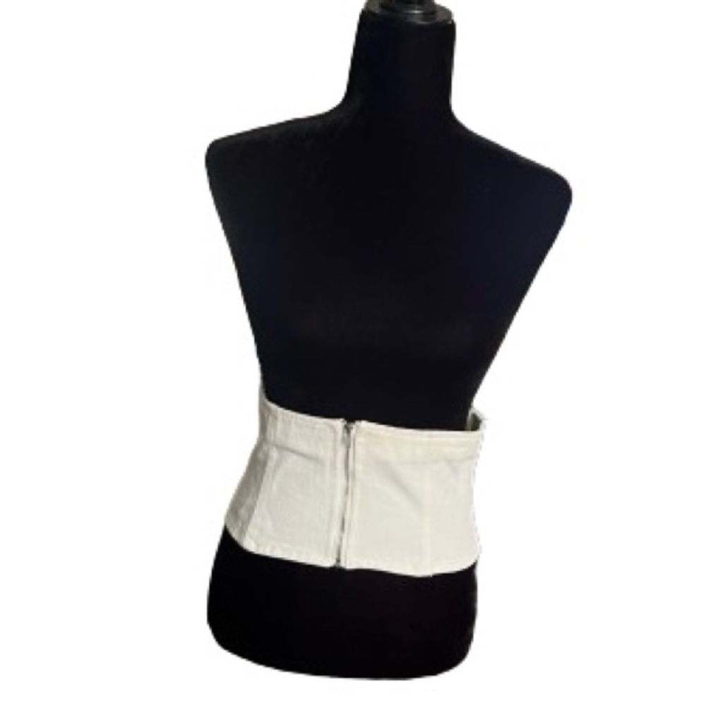New Honey Punch Cotton Lace Up Zip Corset Belt